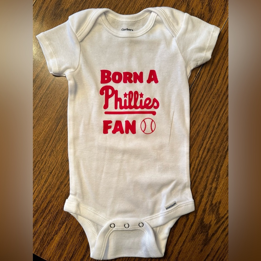 So cute! Baby Phillies onesie